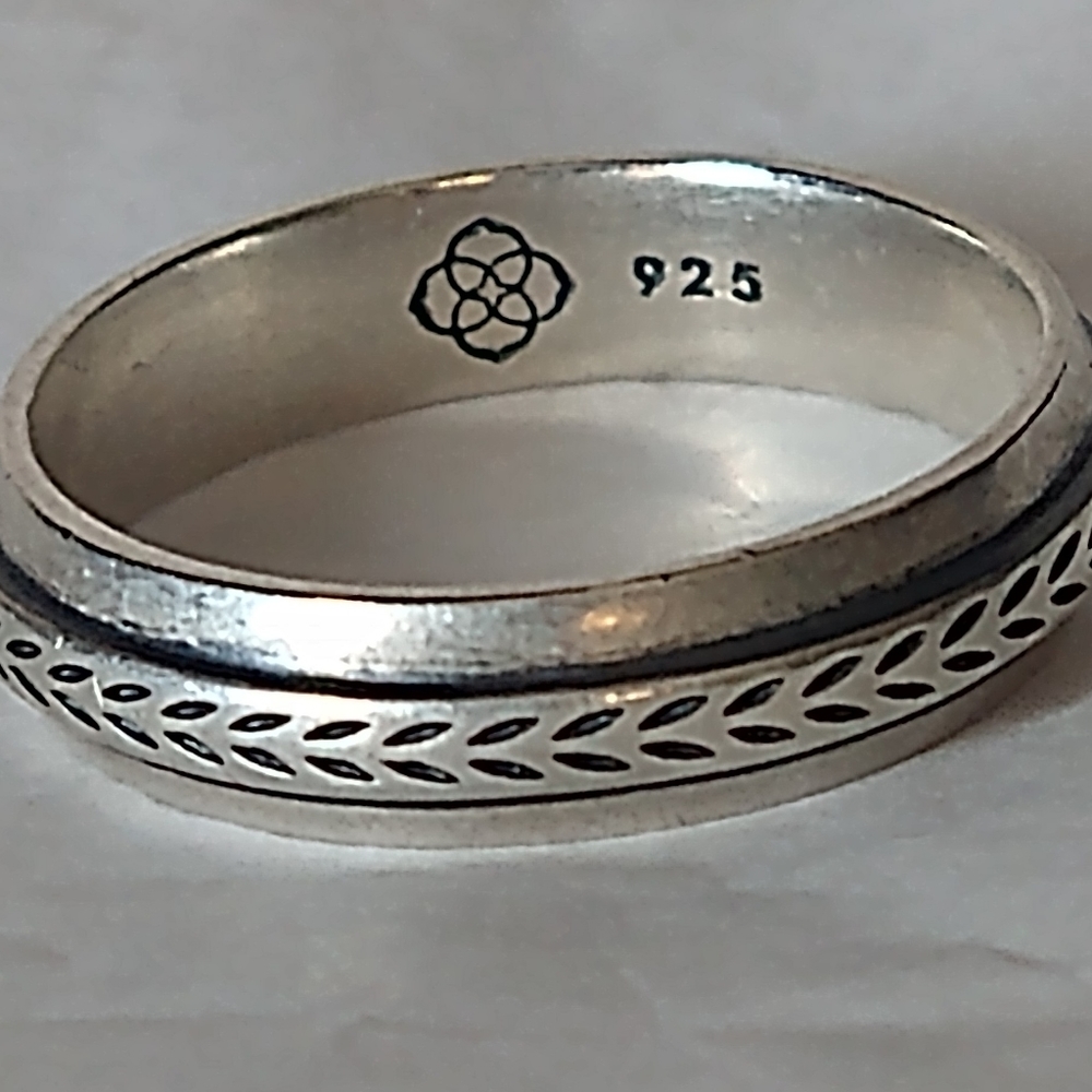 Hicks Band Ring in Oxidized Sterling Silver  .